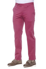 PT Torino Fuchsia Cotton Men Trouser - IT54 | XXL - Trousers