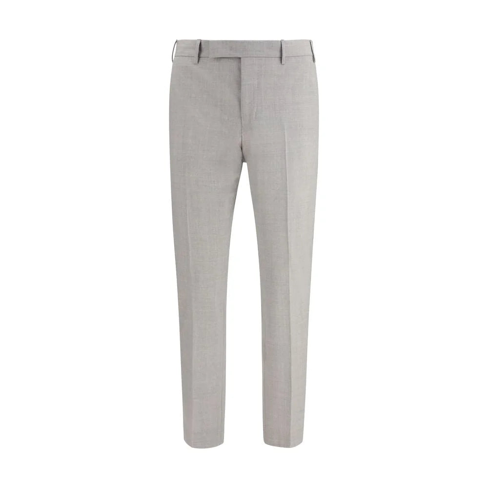 PT Torino Gray Fleece Wool Dress Pants