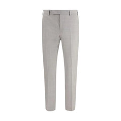 PT Torino Gray Fleece Wool Dress Pants