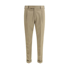 PT Torino Green Fleece Wool Dress Pants