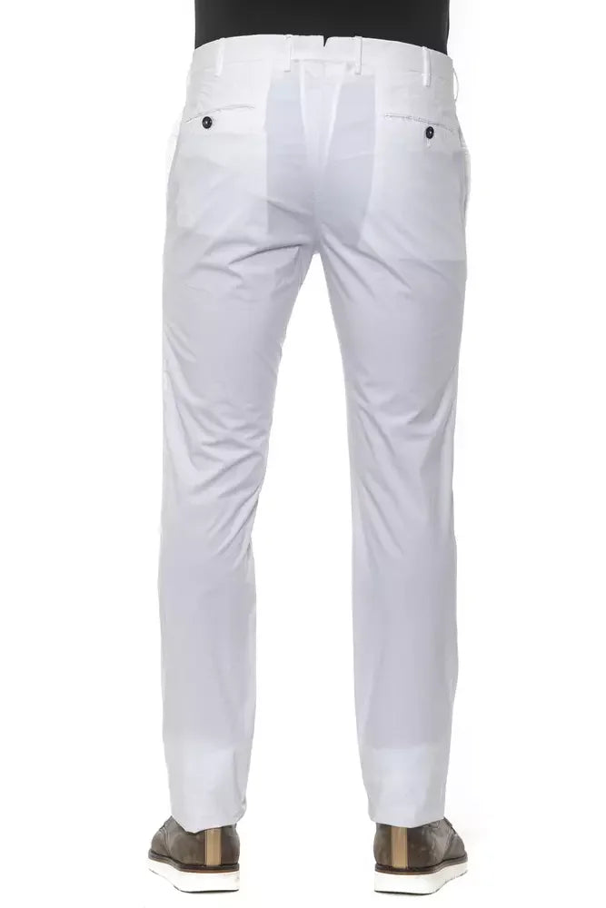 PT Torino White Cotton Men’s Trouser - Trousers