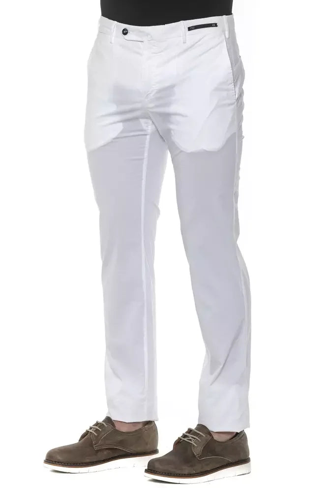PT Torino White Cotton Men’s Trouser - Trousers