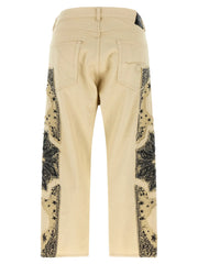 R13 Beige Cotton Straight-Leg Jeans