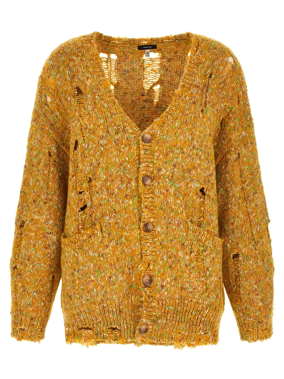 R13 Bicolor Alpaca Leather Cardigan - XS