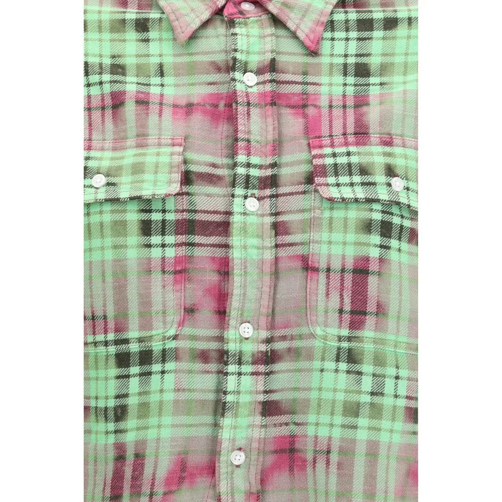 R13 Bicolor Cotton Pattern Shirt - XS