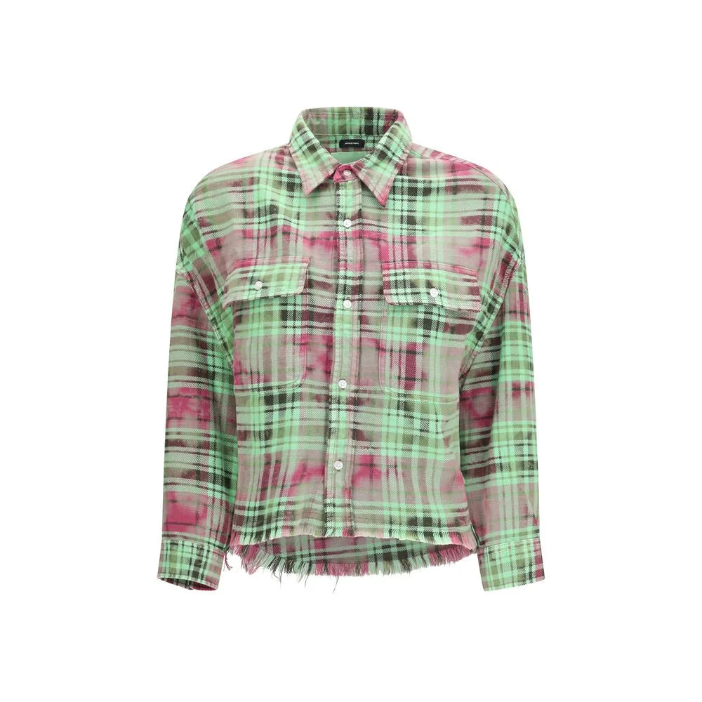 R13 Bicolor Cotton Pattern Shirt - XS