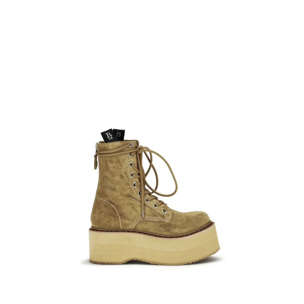 R13 Bicolor Suede Leather Lace-Up Boots - EU39/US9