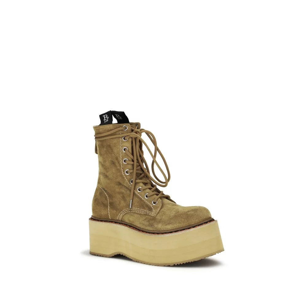 R13 Bicolor Suede Leather Lace-Up Boots - EU39/US9