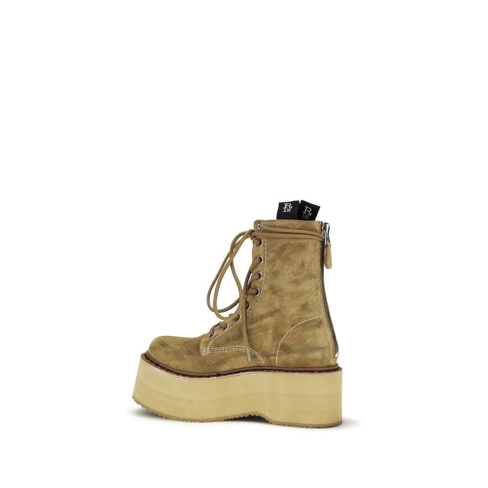 R13 Bicolor Suede Leather Lace-Up Boots - EU39/US9