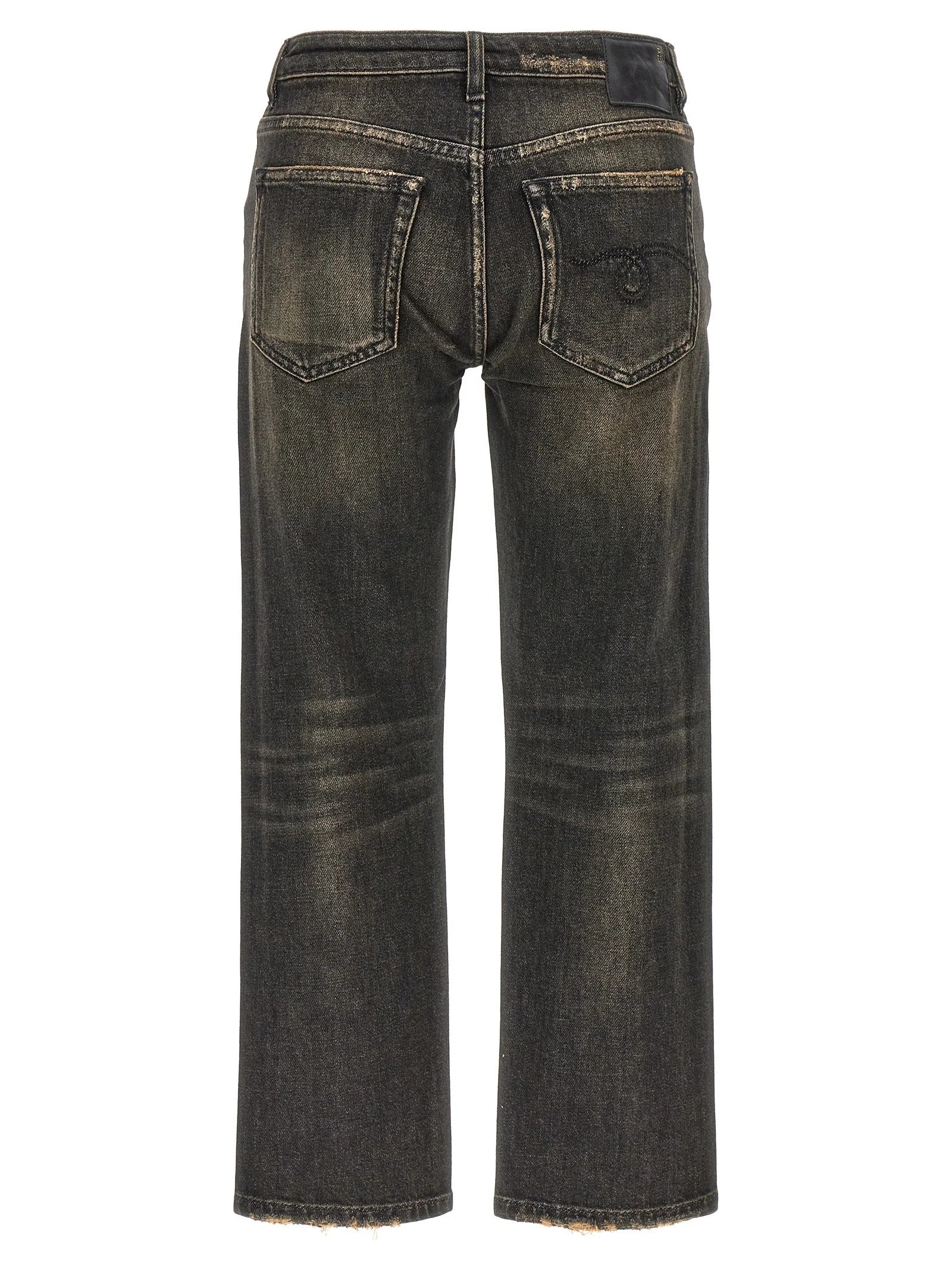 R13 Black Cotton Boyfriend Jeans