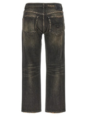 R13 Black Cotton Boyfriend Jeans