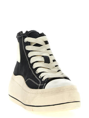 R13 Black Cotton High Top Sneakers
