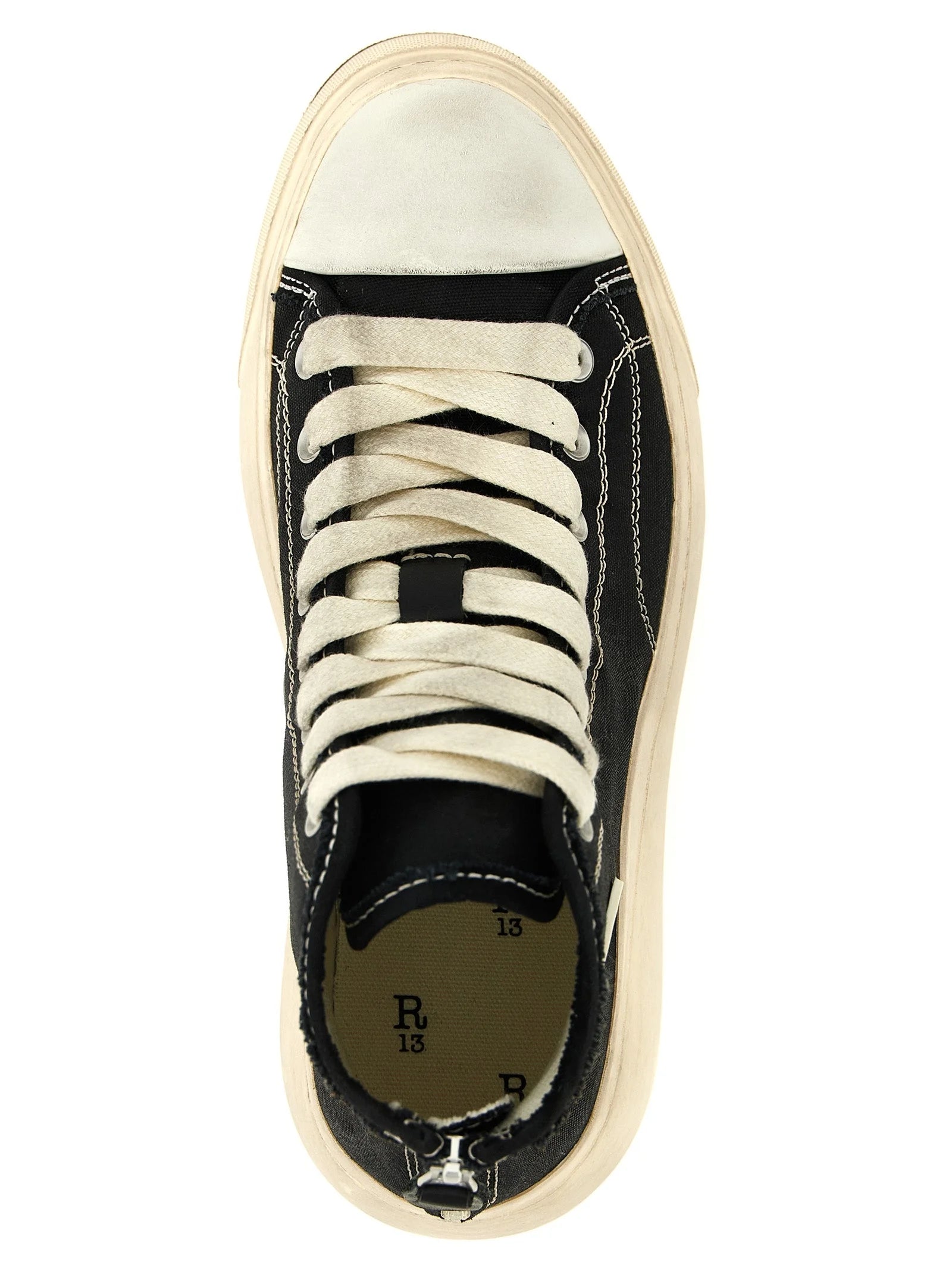 R13 Black Cotton High Top Sneakers
