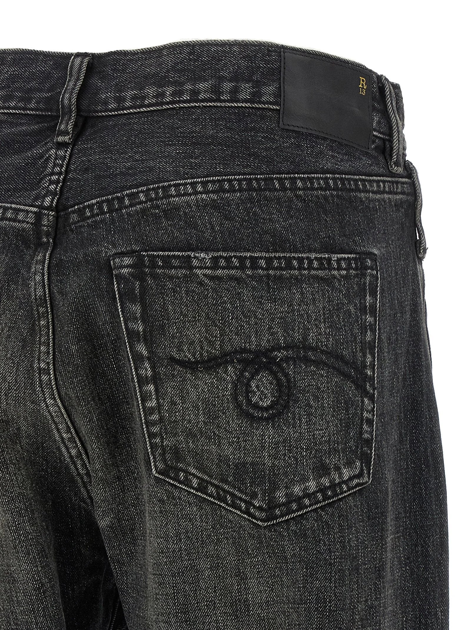 R13 Black Cotton Jeans Denim