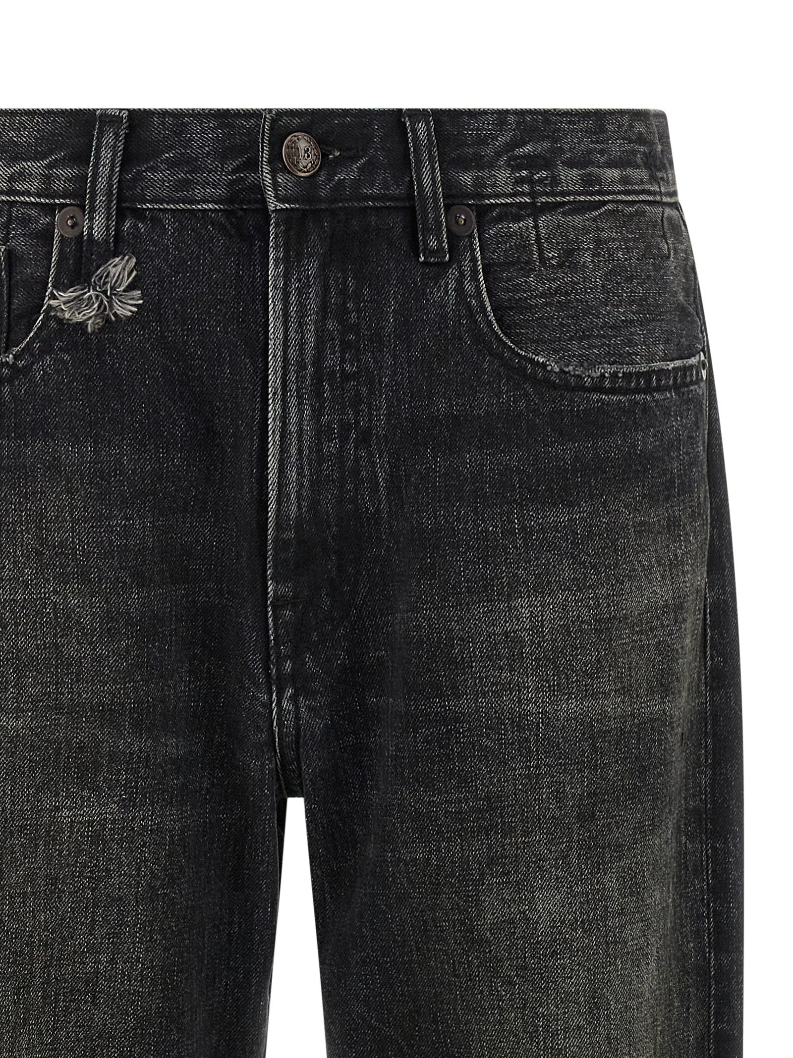 R13 Black Cotton Straight-Leg Jeans - 27