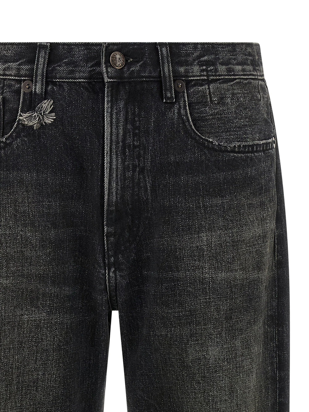 R13 Black Cotton Straight-Leg Jeans - 27
