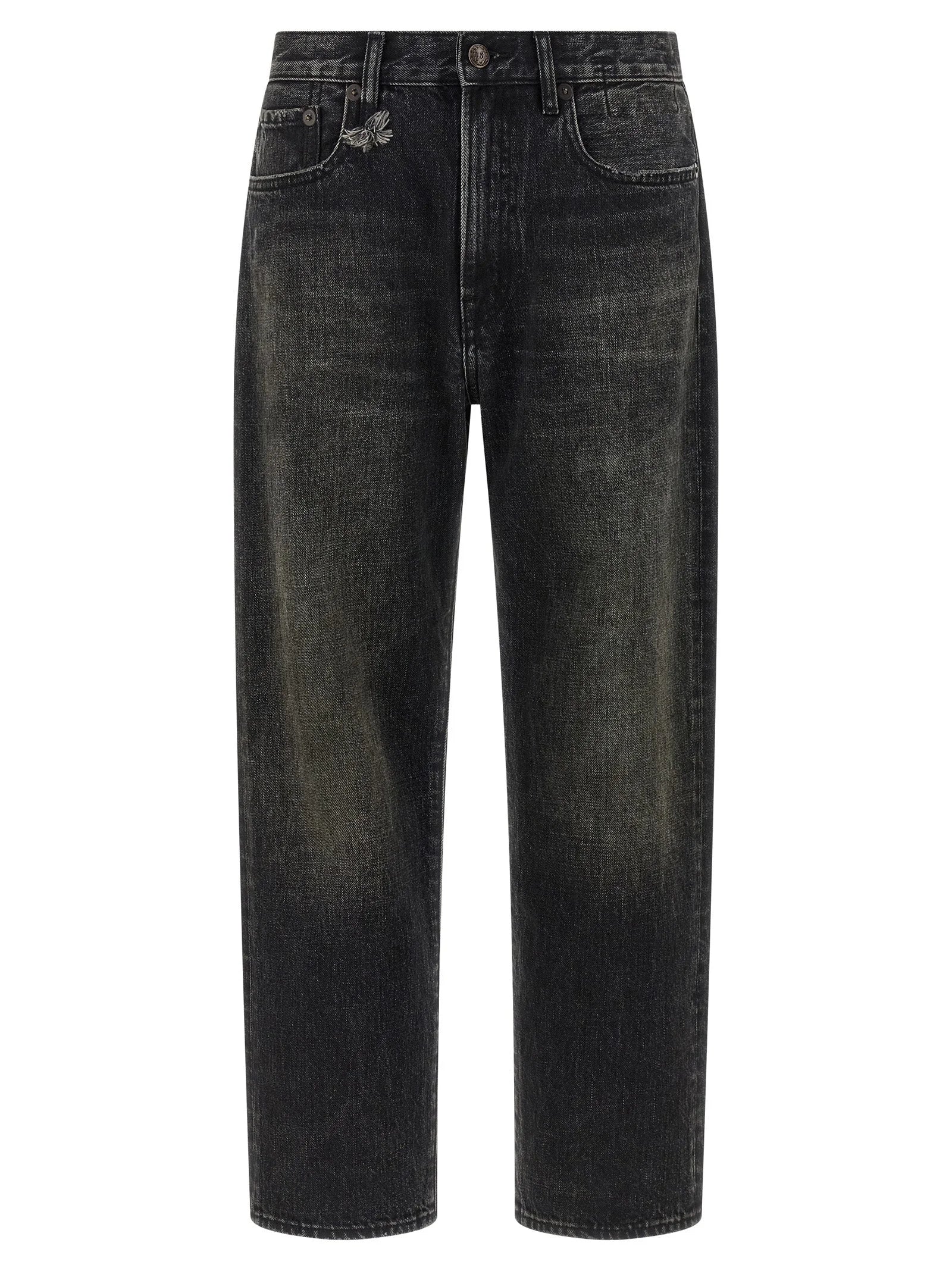 R13 Black Cotton Straight-Leg Jeans - 27