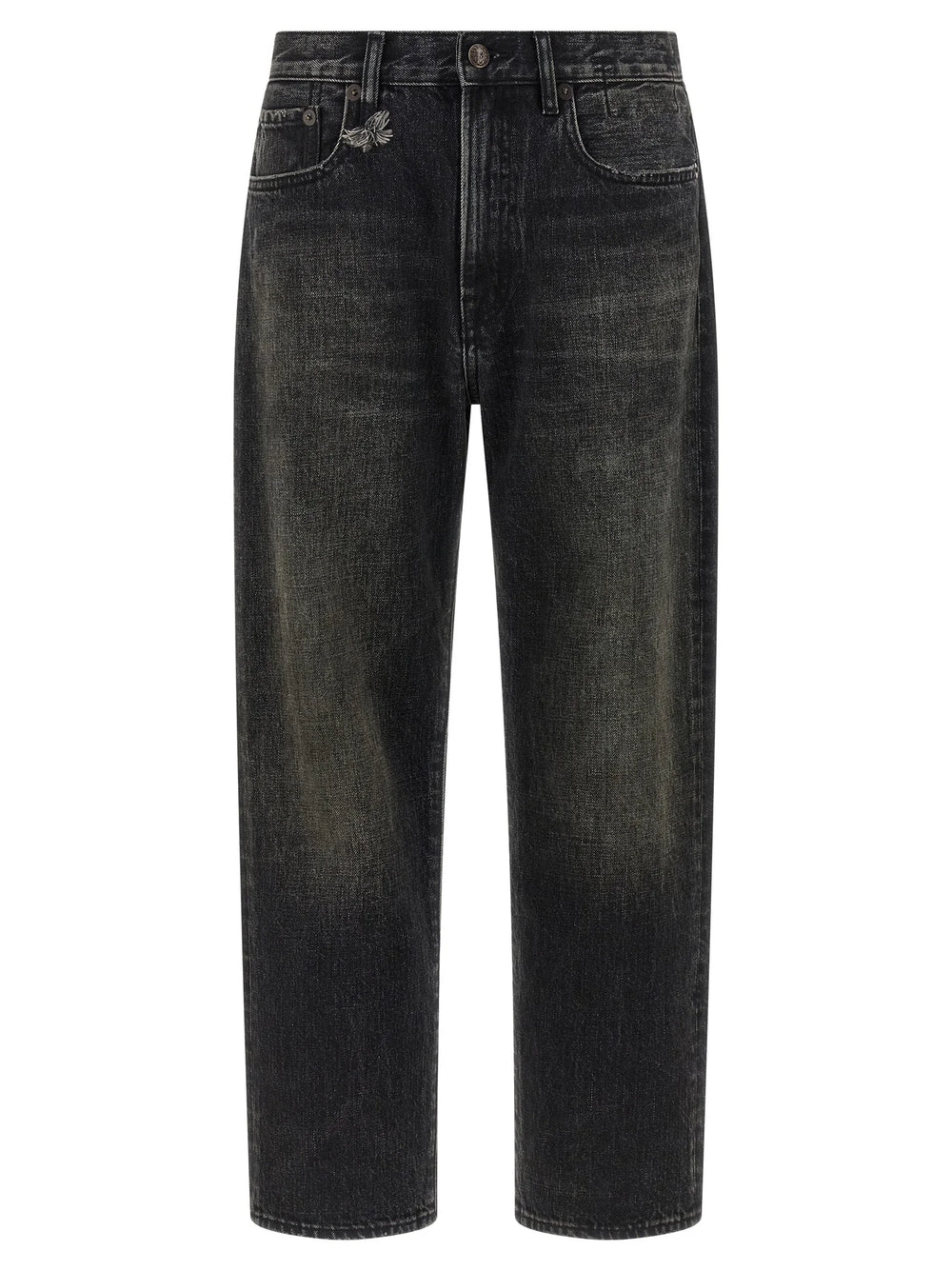 R13 Black Cotton Straight-Leg Jeans - 27