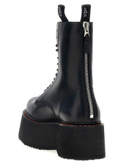 R13 Black Cowhide Lace-Up Boots