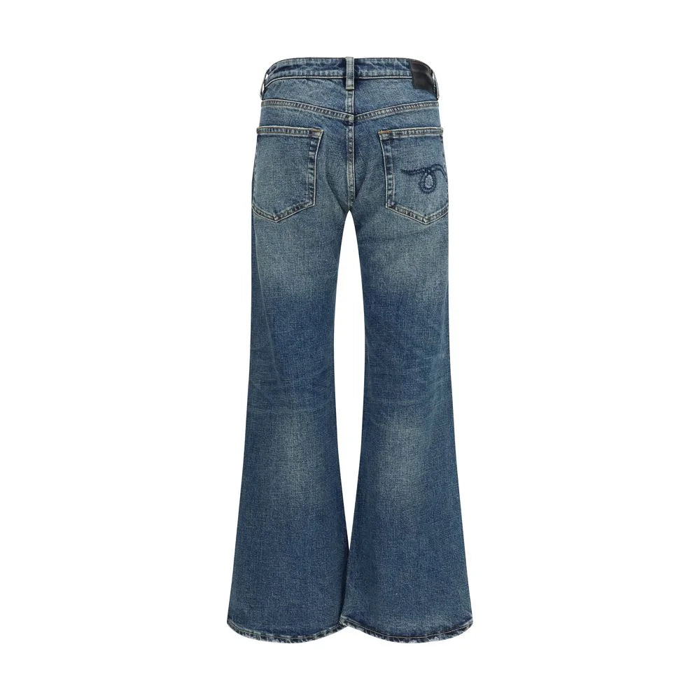 R13 Blue Cotton Flared Jeans - 27
