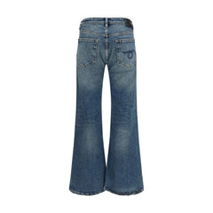 R13 Blue Cotton Flared Jeans - 27