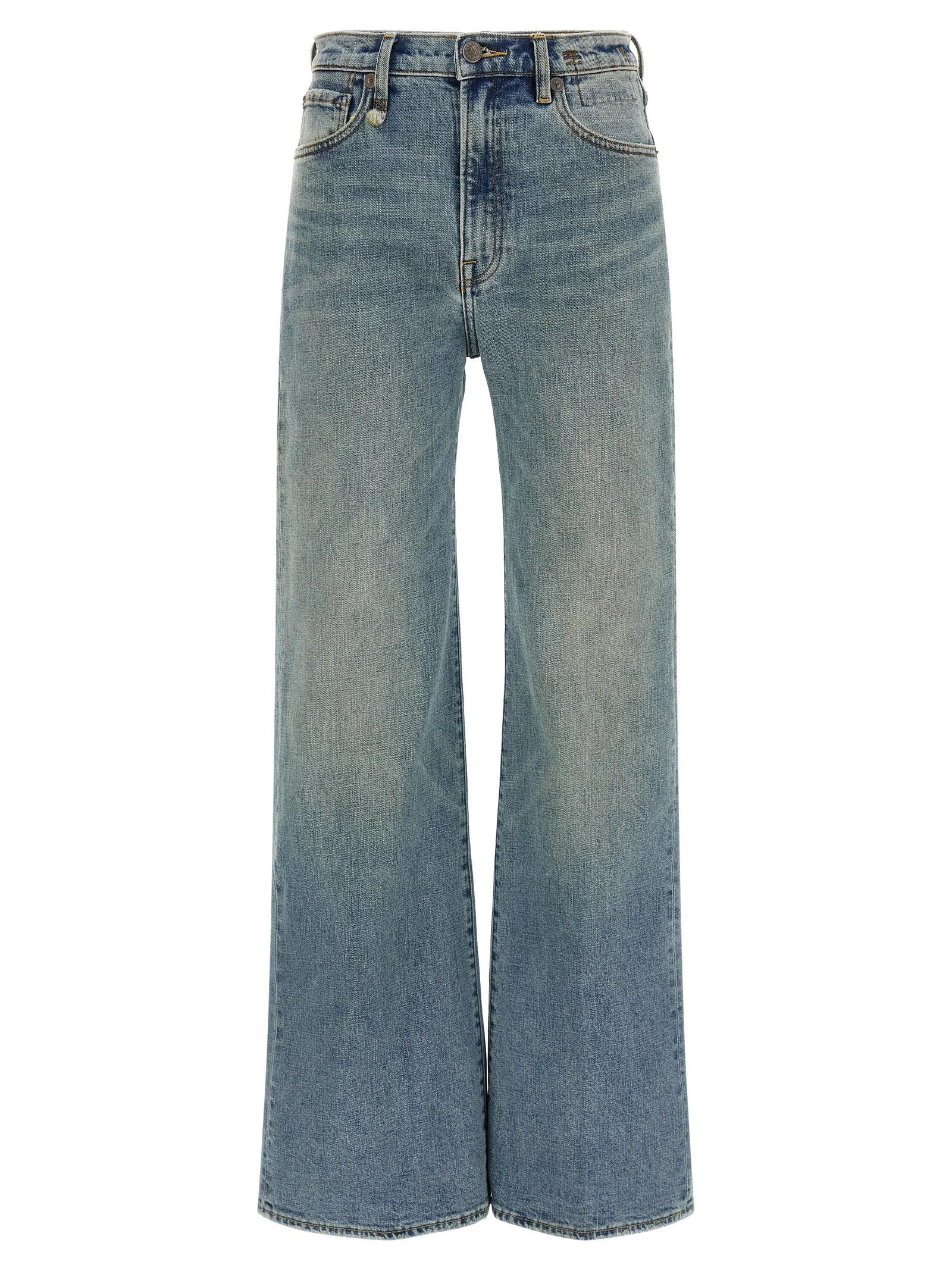 R13 Blue Cotton Flared Jeans