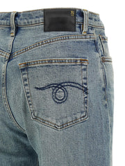 R13 Blue Cotton Flared Jeans