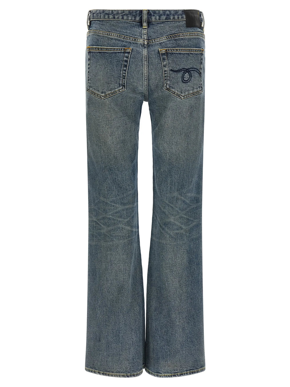 R13 Blue Cotton Flared Jeans