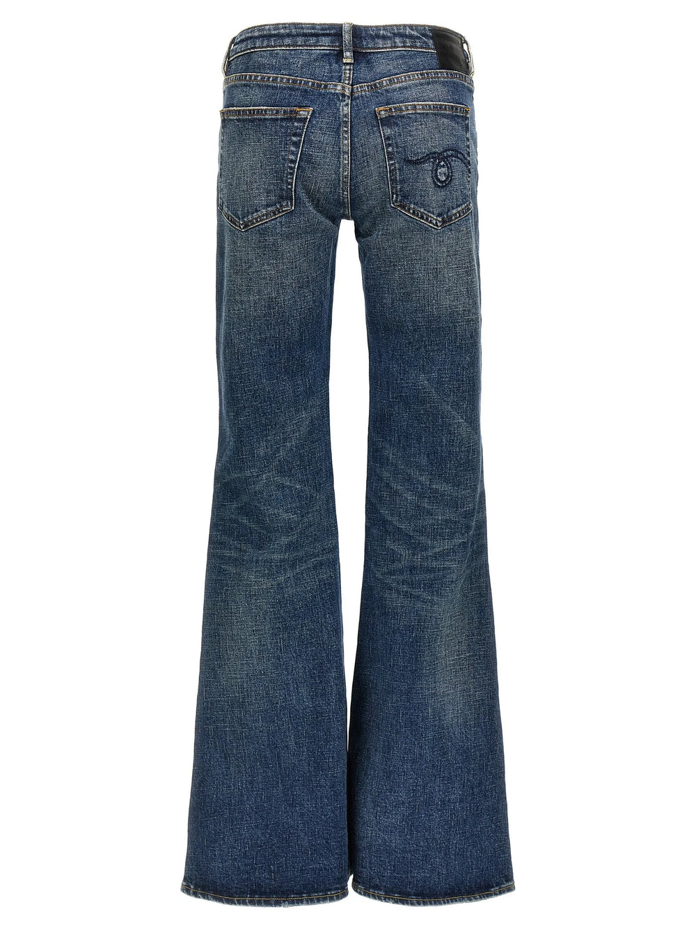R13 Blue Cotton Flared Jeans