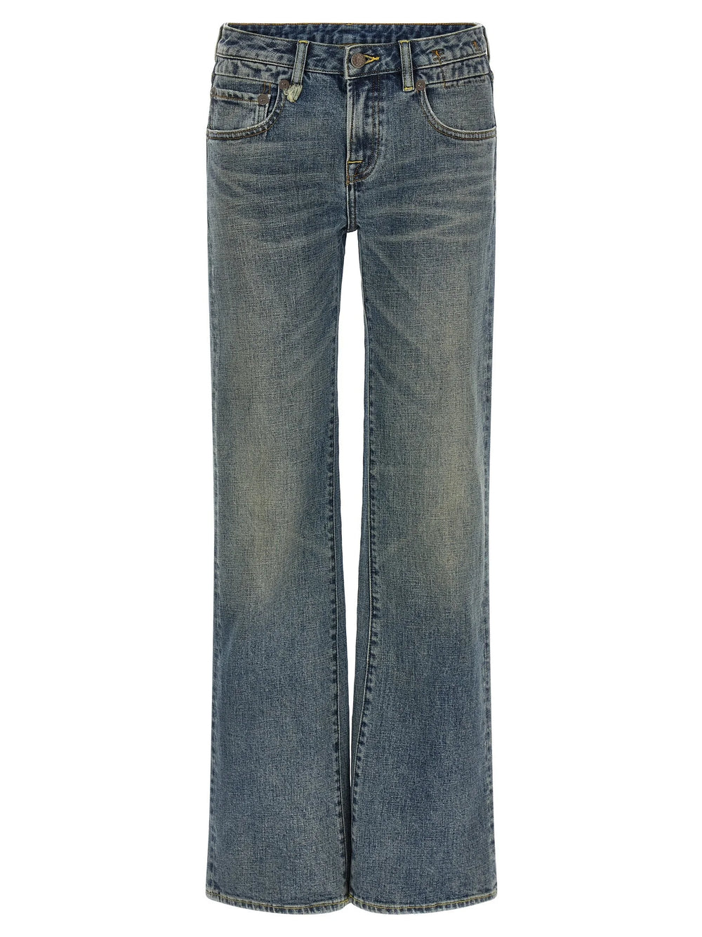 R13 Blue Cotton Flared Jeans