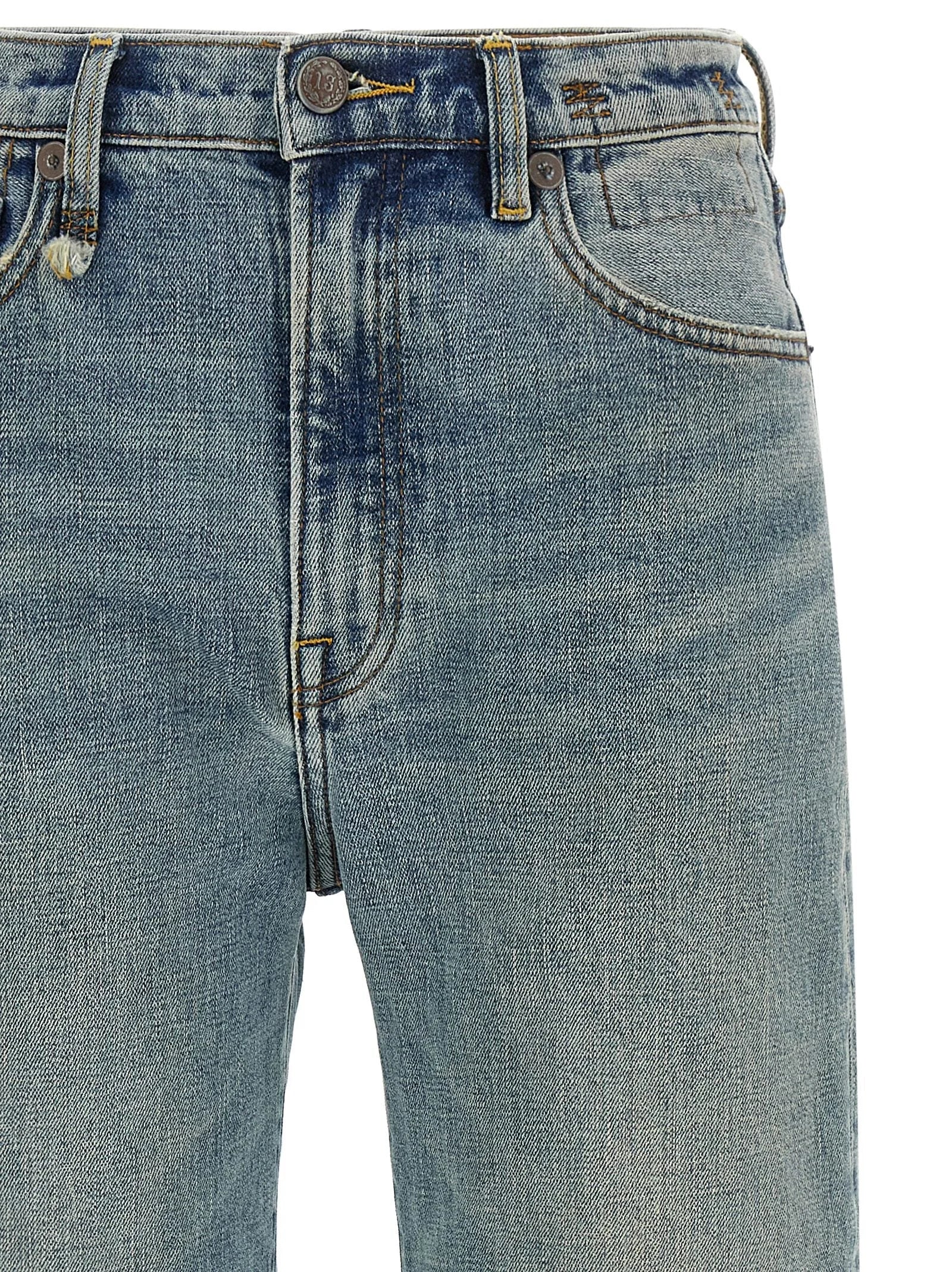 R13 Blue Cotton Flared Jeans