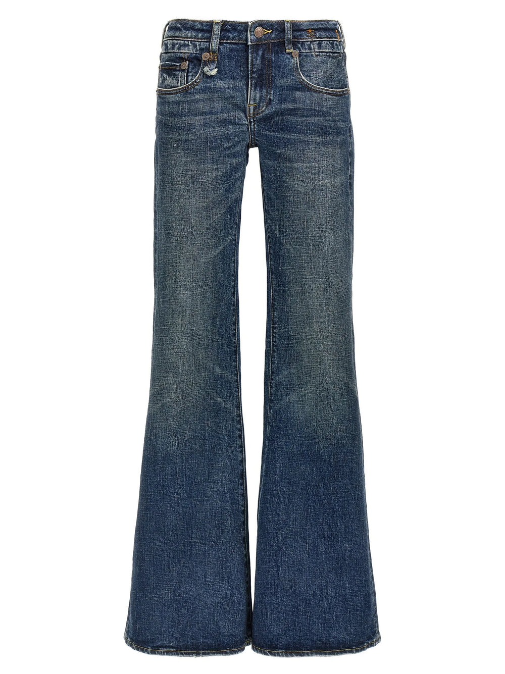 R13 Blue Cotton Flared Jeans