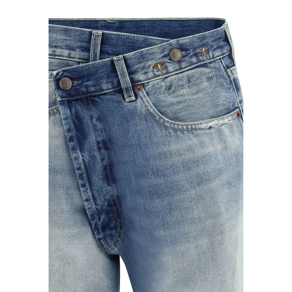 R13 Blue Cotton Straight-Leg Jeans - 26