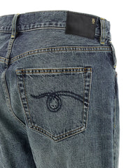 R13 Blue Cotton Straight-Leg Jeans