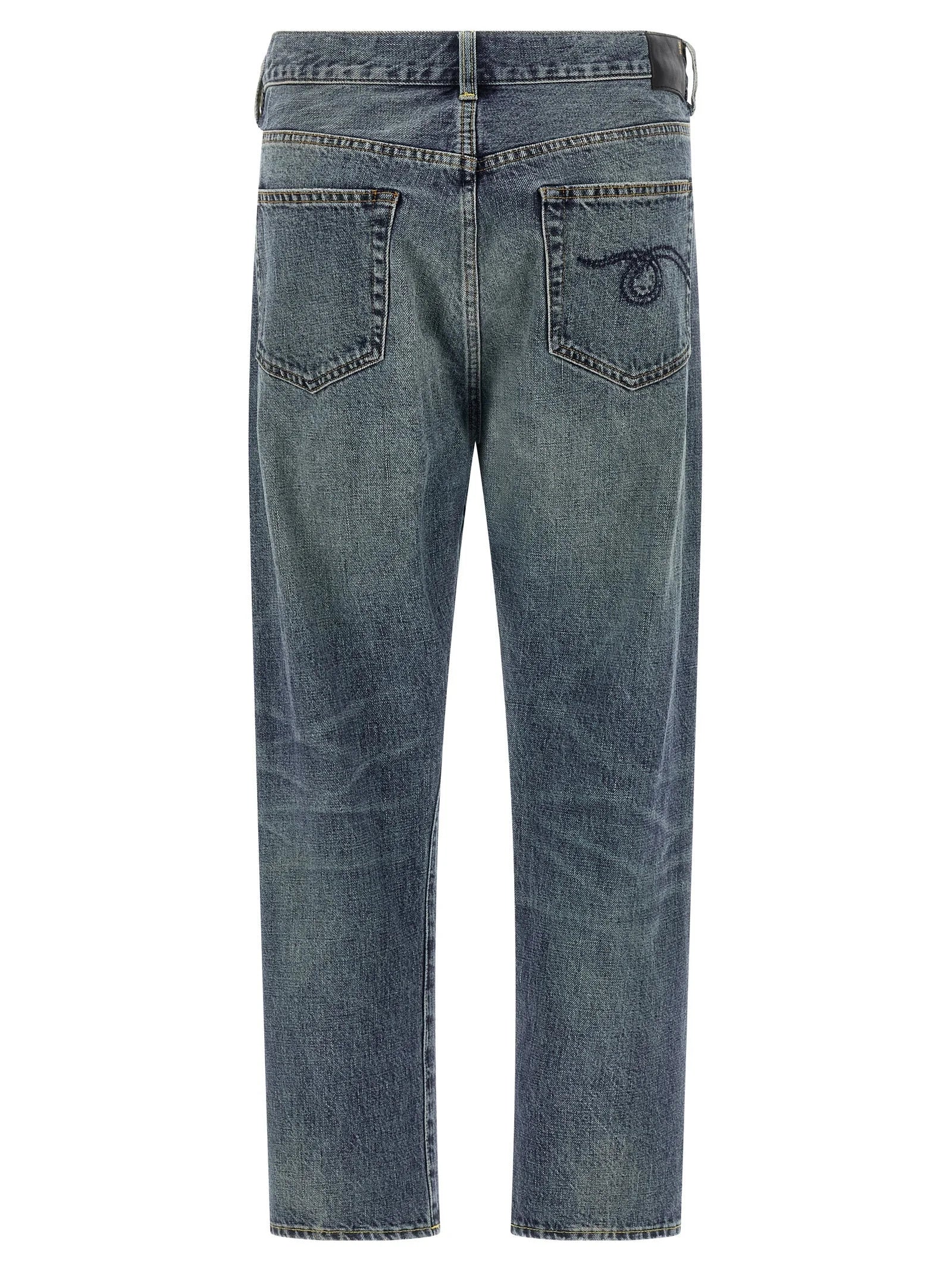R13 Blue Cotton Straight-Leg Jeans