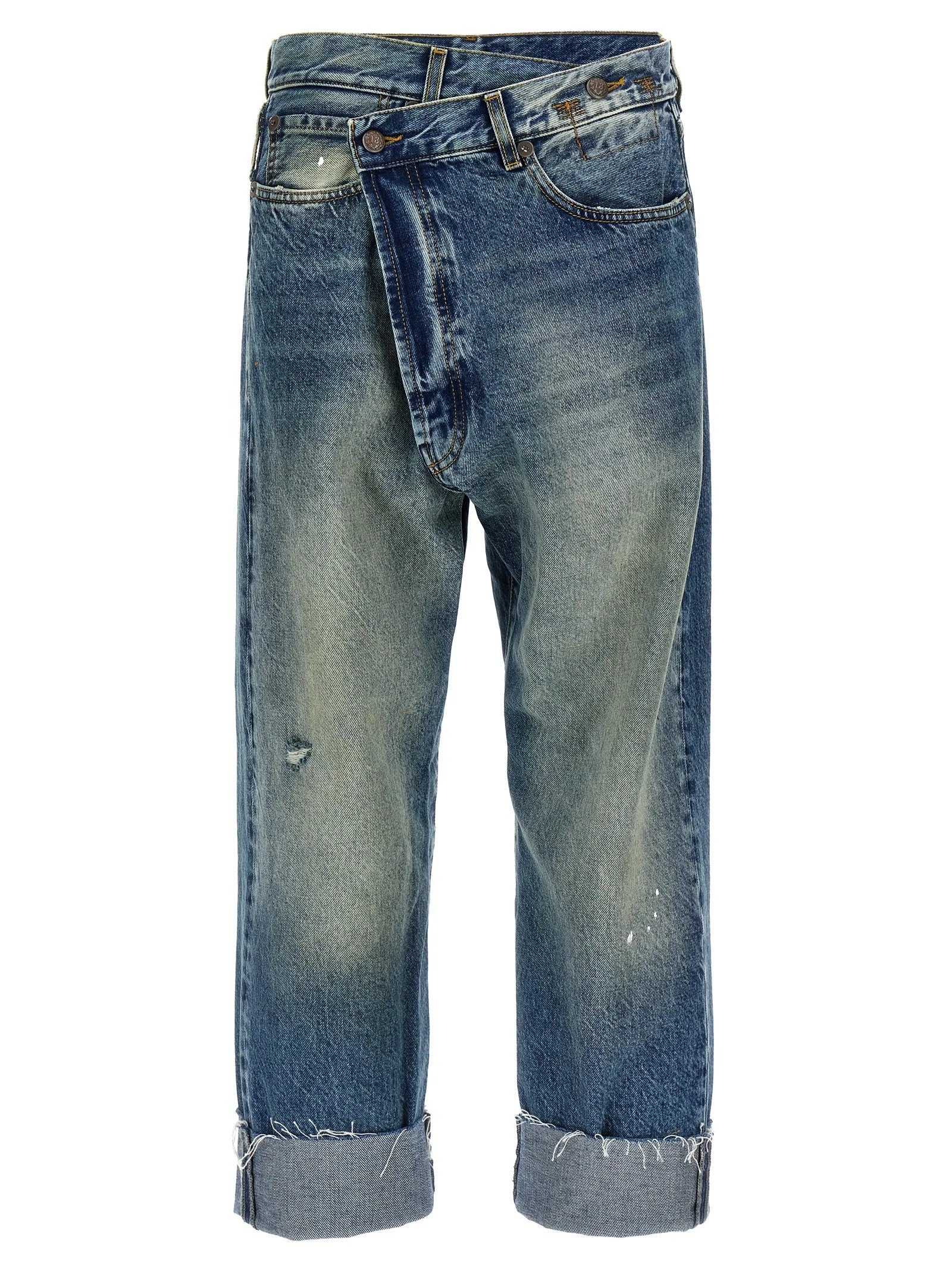 R13 Blue Cotton Straight-Leg Jeans