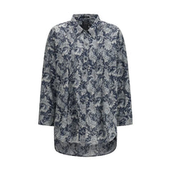 R13 Blue Silk Pattern Shirt - S