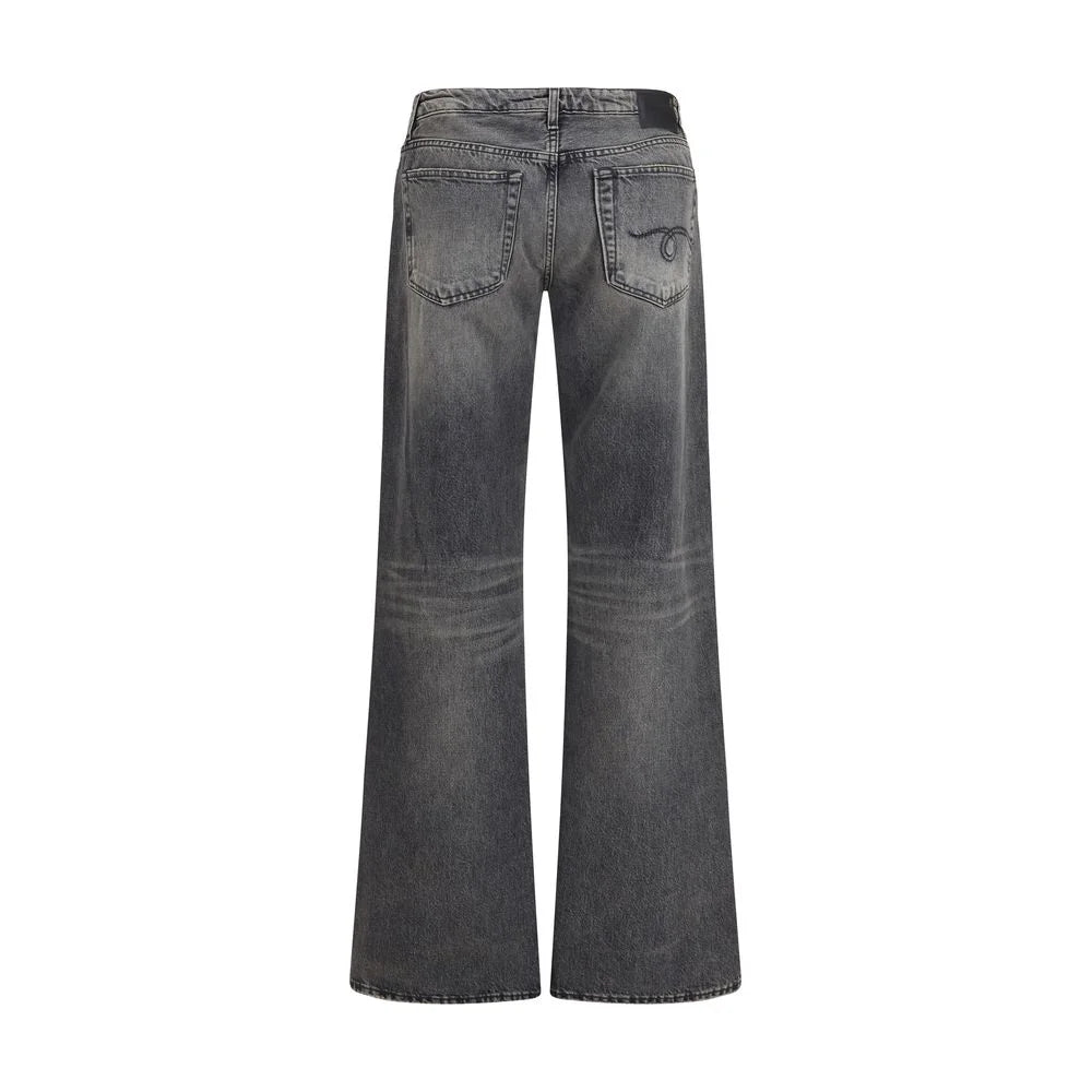 R13 Gray Cotton Straight-Leg Jeans - 27