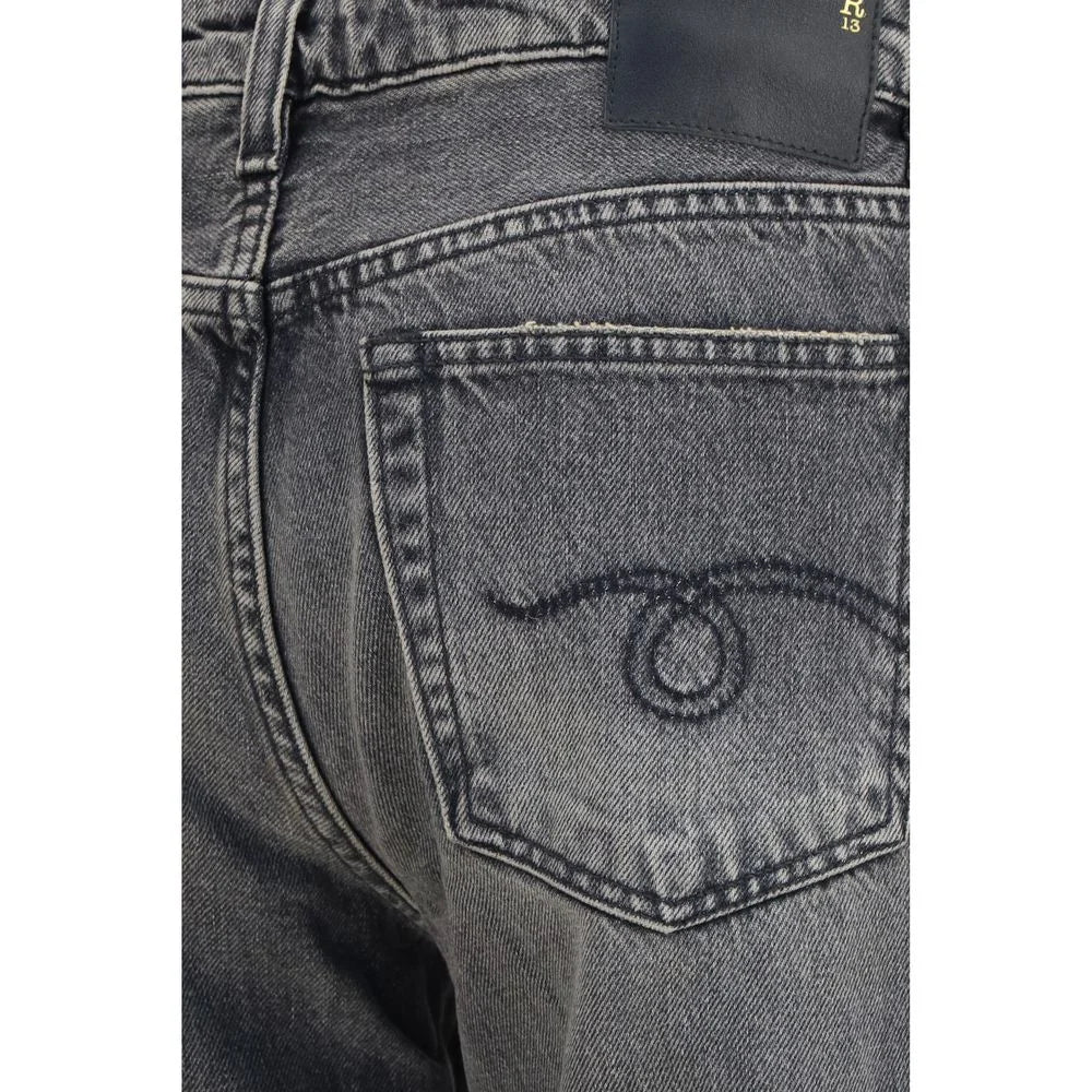R13 Gray Cotton Straight-Leg Jeans - 27