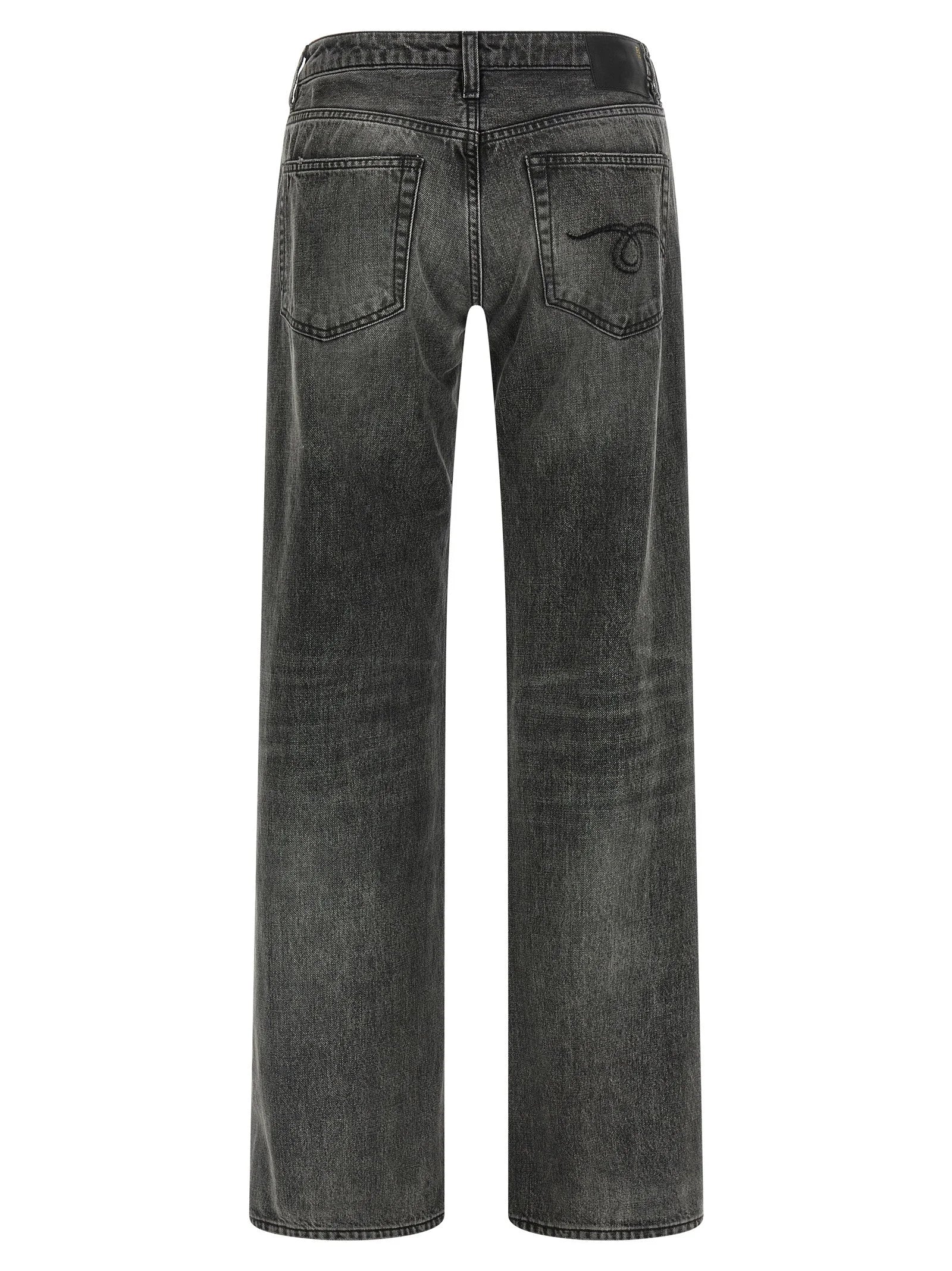 R13 Gray Cotton Straight-Leg Jeans