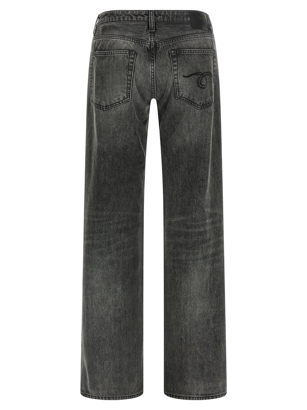 R13 Gray Cotton Straight-Leg Jeans