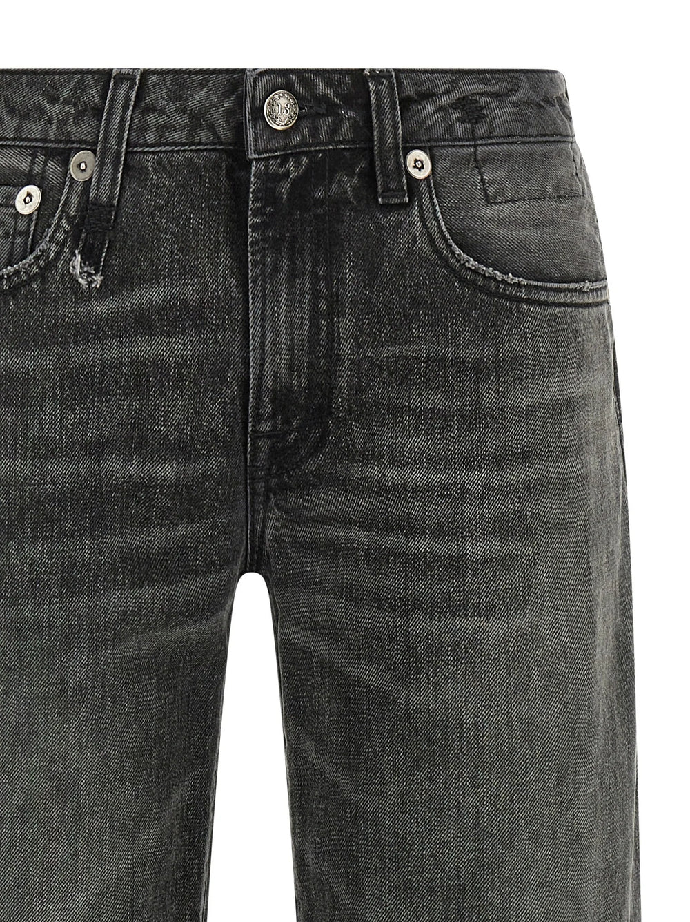 R13 Gray Cotton Straight-Leg Jeans