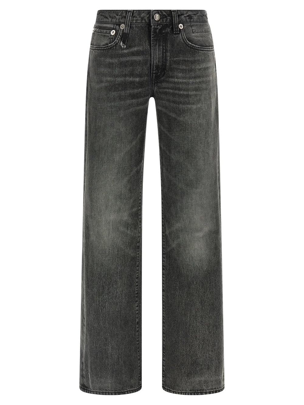 R13 Gray Cotton Straight-Leg Jeans