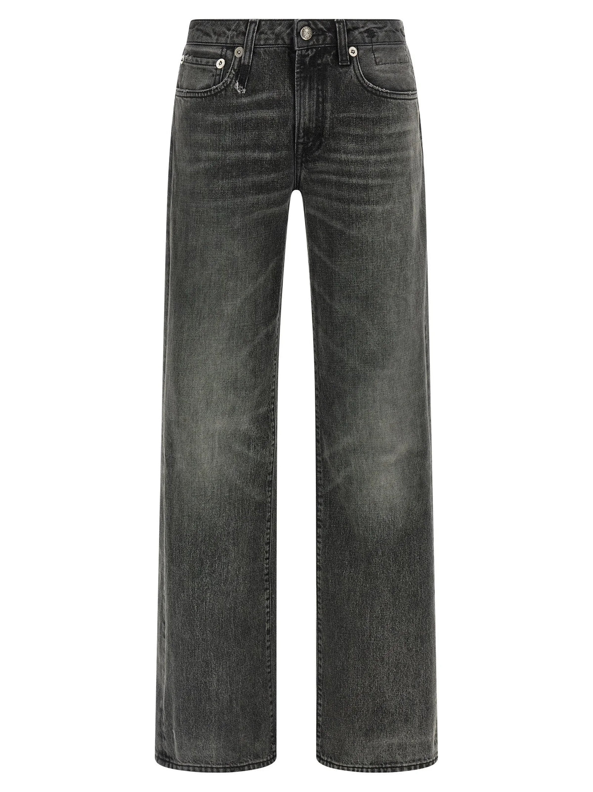 R13 Gray Cotton Straight-Leg Jeans