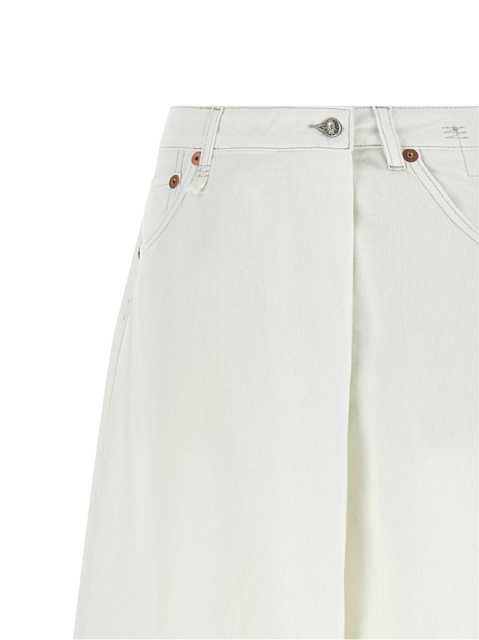 R13 White Cotton Jeans Denim - 27