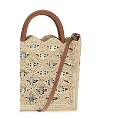 Rabanne Beige Raffia Shoulder Bag