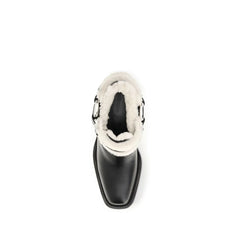 Rabanne Black Calf Leather Bos Taurus Ankle Boots