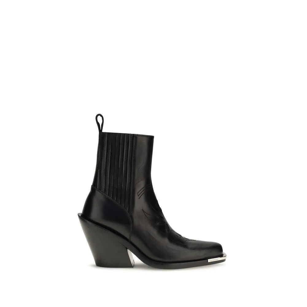 Rabanne Black Calf Leather Bos Taurus Ankle Boots