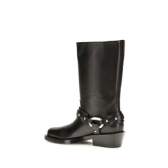 Rabanne Black Calf Leather Bos Taurus Boots