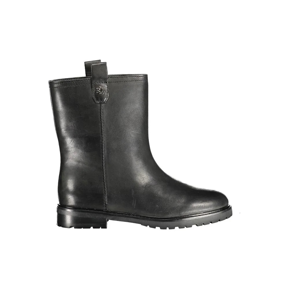 Ralph Lauren Black Leather Women Boot - Boots